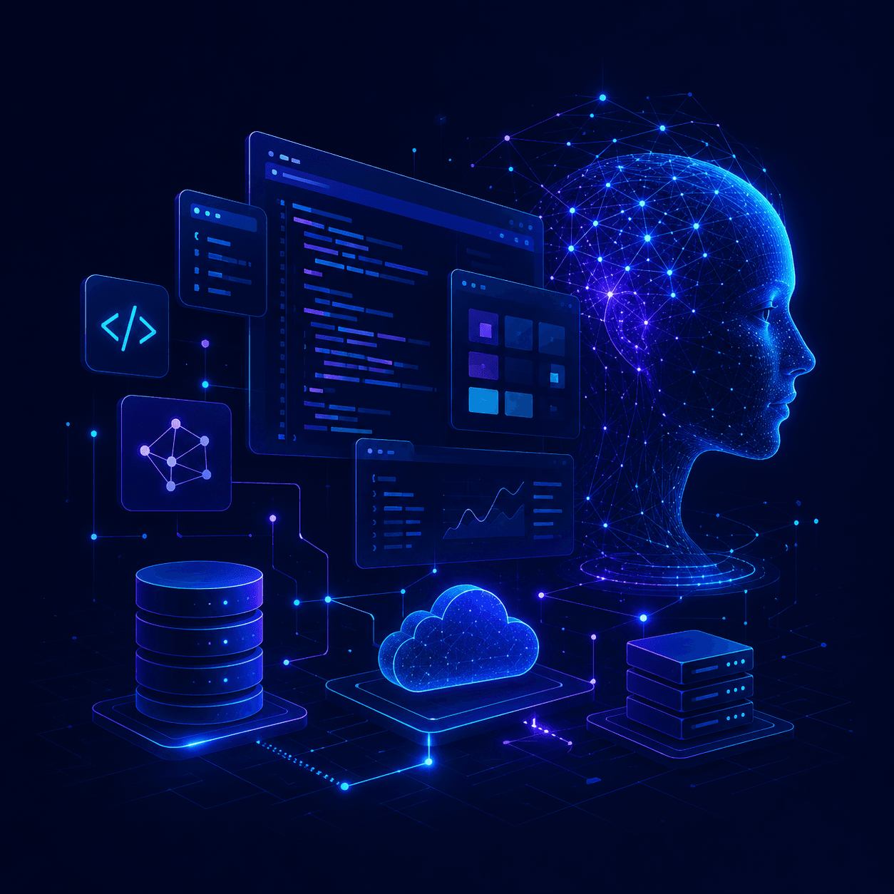 Full stack and AI product builder illustration